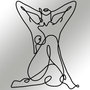 Wallity Geometric Nude Woman Escultura de Pared Negra